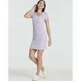 thumbnail image 2 of 3 Pack: Women's Ribbed Knit Short-Sleeve V-Neck Swing T-Shirt Casual Dress (Available In Plus), 2 of 6
