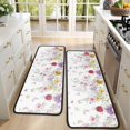 thumbnail image 4 of Kitchen Rugs Sets Of 2,Pioneer Flower Floral Print Pattern Anti Fatigue Kitchen Mat Rugs Non Slip Washable,Decorative Kitchen Floor Mats for Kitchen,Sink,Laundry,17"x47"+17"x47", 4 of 5
