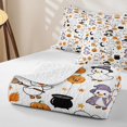 thumbnail image 4 of Manfei Cute Halloween Ghost Quilt King,Spooky Themed King Coverlet Set,3pcs,1 Bedspread and 2 Pillowcases, 4 of 7