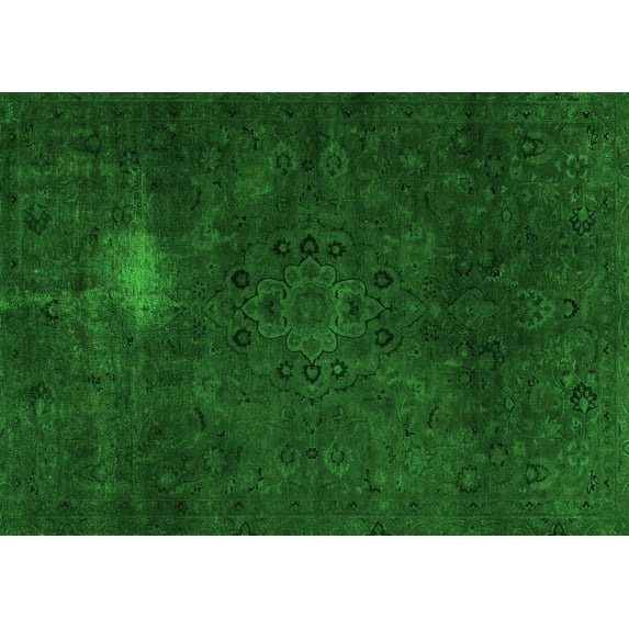 Ahgly Company Indoor Rectangle Abstract Green Modern Area Rugs, 5' x 8'