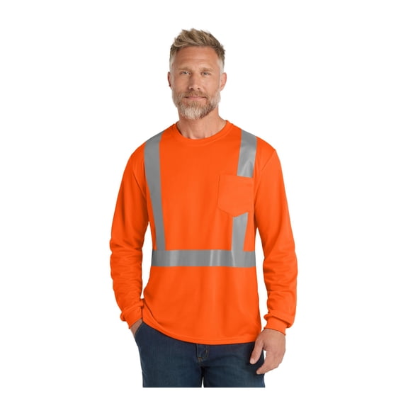 CornerStone ANSI 107 Class 2 Mesh Long Sleeve Tee | Reflective Safety T-Shirt for Men & Women, Comfortable High Visibility Clothing