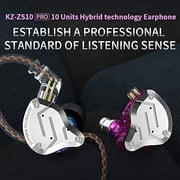 KZ ZS10 Pro 3.5mm Wired In-ear Headphones 1DD+4BA Hybrid HiFi Music Earphone Sports Headset 2pin Detachable Cable
