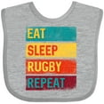 thumbnail image 3 of Inktastic Rugby Player Eat Sleep Rugby Repeat Boys or Girls Baby Bib, 3 of 4