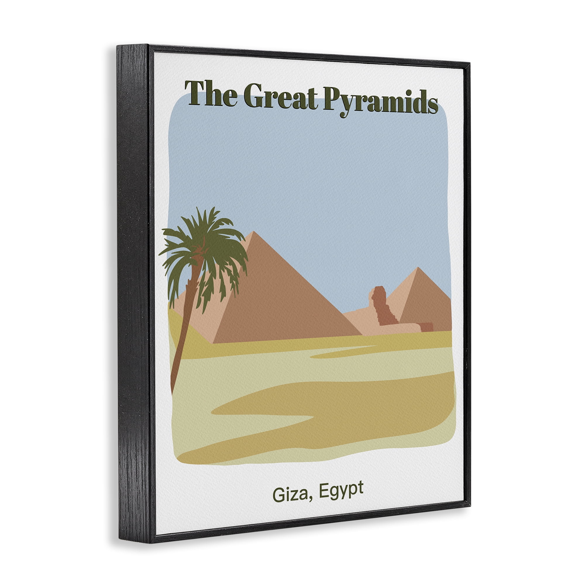 Stupell Industries Great Pyramids Architecture Town & City Painting Black Framed Art Print Wall Art, 24 x 30