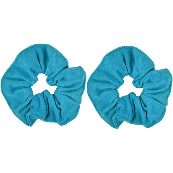 Motique Accessories Set of 2 Large Solid Hair Scrunchies - Aqua
