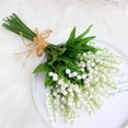 thumbnail image 1 of 12 piezas de lirio de las flores artificiales de jardín, lirio de las flores artificiales, flores para bodas, decoración del hogar, color blanco, 1 of 5