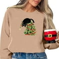 thumbnail image 1 of WEAIXIMIUNG Chandails en Molleton Courts pour Femmes Ensemble Motif Lumières Arbre de Noël Chat Col Rond Manches Longues Chandail à Capuchon pour Femmes Décontracté Vacances, 1 of 3