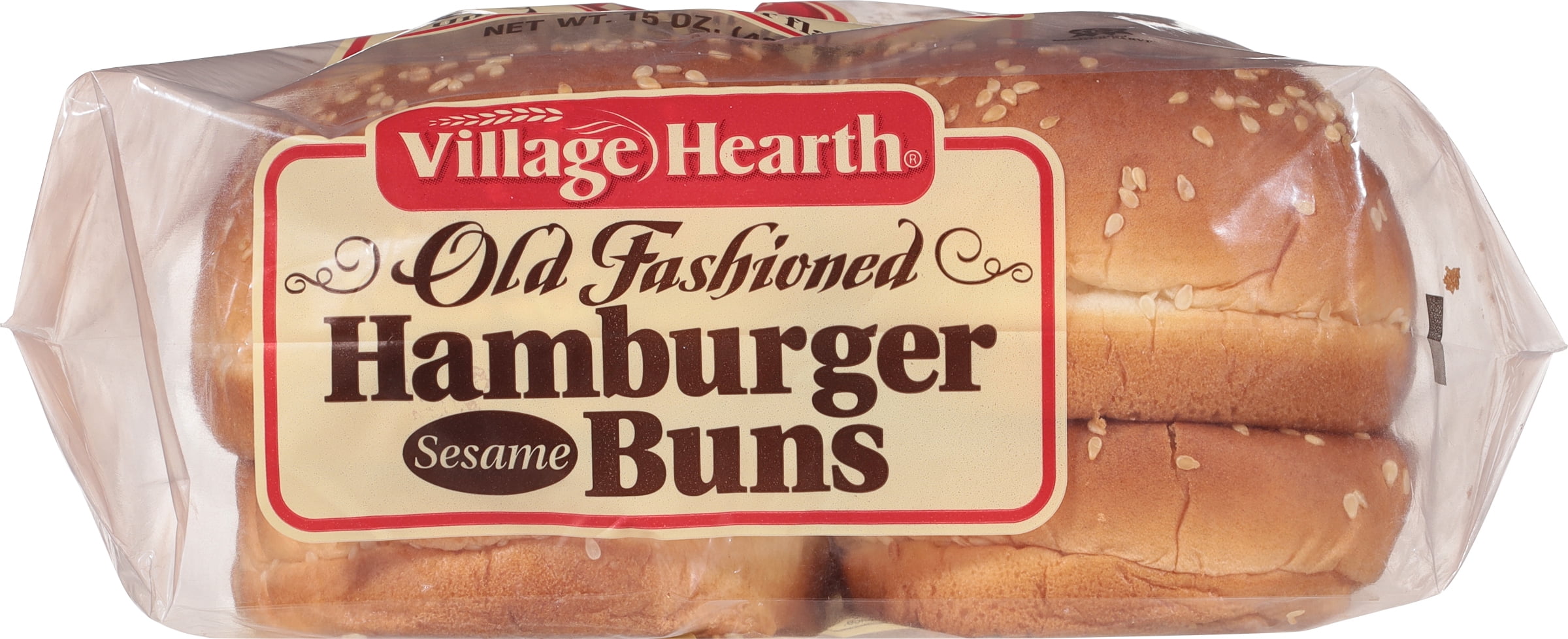 Village Hearth Sesame Seed Hamburger Bun, 8 Count, 15 Ounce