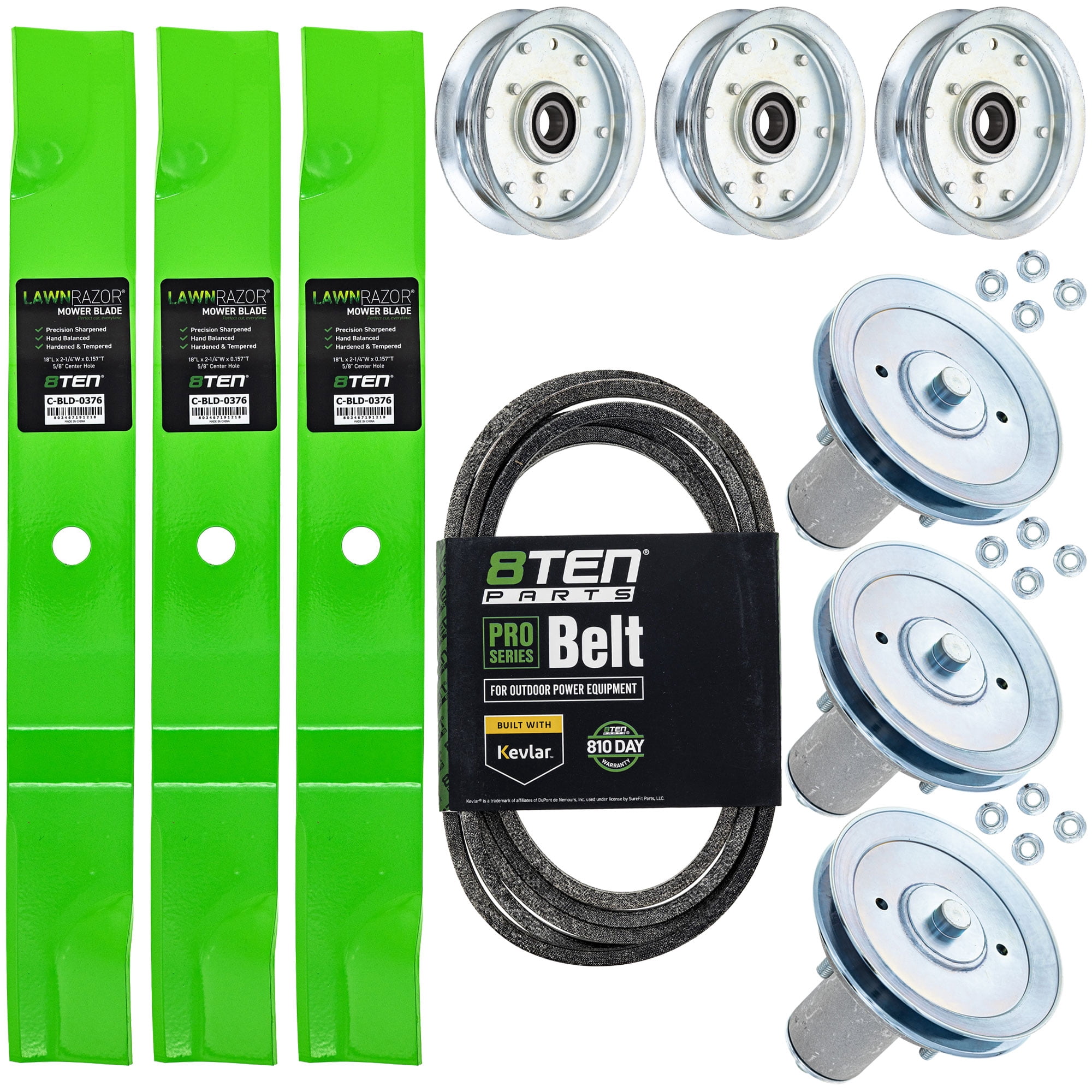 8TEN Blade Spindle Kit for Kubota Z724XKW-3 RCK54P-781Z 54-inch