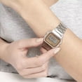 thumbnail image 3 of Reloj Casio Vintage Original A158wea-9vt Unisex E-watch Color De La Correa Plateado Color Del Bisel Plateado Color Del Fondo Dorado, 3 of 7