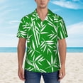 thumbnail image 2 of Gukieu Bamboo Print Men's Short-sleeved Shirts, Button-down Lapel Hawaiian Shirts, T-shirts, Beach Vacation Summer Casual Wear,Small, 2 of 7