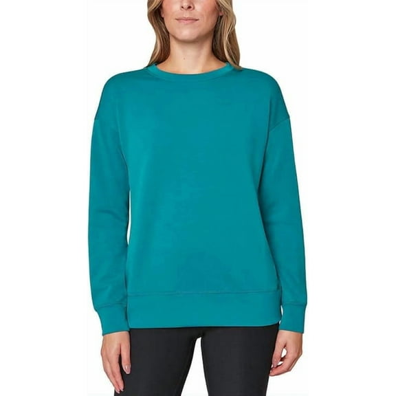 Mondetta Womens Midweight Long Sleeve Crewneck Scuba Sweatshirt | Verdigris, X-Large