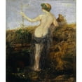 thumbnail image 2 of Arnold Böcklin 15x17 Black Ornate Wood Framed Double Matted Museum Art Print Titled - Nymphe with Horn of Plenty (1866), 2 of 5