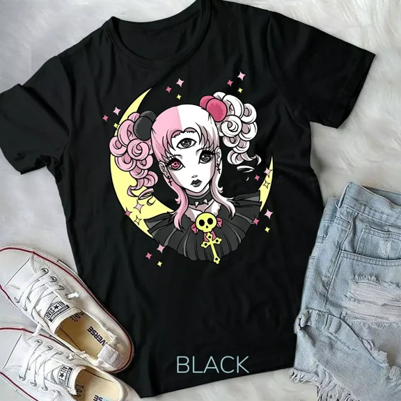 Goth, Emo, and Punk Girl Themed Graphic Design for Alternative Style New Unisex T-Shirt