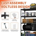 thumbnail image 3 of Garage Shelving, Garage Storage Shelves, 2000 LBS Heavy Duty Adjustable Metal Garage Shelves, Easy Assembly, Shelves for Garage Storage, Warehouse, Basement, Black, 3 of 6