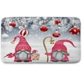thumbnail image 2 of Christmas Bath Mat Happy Gnome Xmas Balls Winter Snowflake Bath Mats for Bathroom, 17X48in, 2 of 5