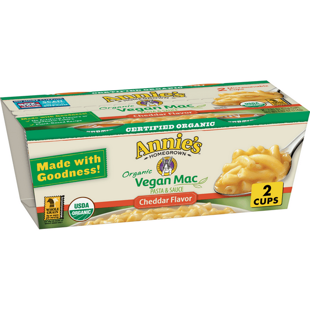 Annie's Microwavable Cups Vegan Mac Organic Cheddar Flavor Pasta