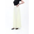 thumbnail image 2 of Ecru Chiffon Pleated Maxi Skirt with Elastic Waist Band, 2 of 3