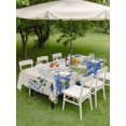 thumbnail image 4 of Outdoor Tablecloth with Umbrella Hole for Patio/Picnic/Party/Camping, Spring Botanical Waterproof Table Cloth Rectangle Table Cover Washable, Watercolor Floral Leaves Butterflies Beige (60"x 84"), 4 of 8