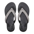 thumbnail image 2 of Womens Sparkly Rhinestone Flat Flip Flops Open Toe Casual Summer Shoes Black 36, 2 of 8