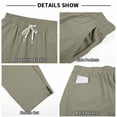 thumbnail image 7 of Men Loose Casual Drawstring Waist Pants, Trousers, Joggers With Pockets Elastic Waist Breathable Lightweight Quick Dry For Beach Hiking Workout Summer Daily Cotton Linen Blend, 7 of 7