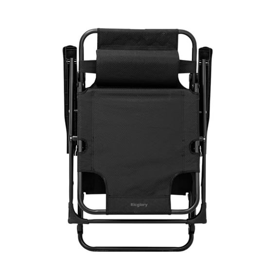 Ricglory Deck chairs,Folding Recliner Lounge Chair, with Padded Head Pillow, Holder Tray, Shoulder Strap, Footrest Cushion