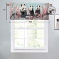 thumbnail image 4 of Cute Panda Valance Rod Pocket Window Curtain for Kitchen Cartoon Panda Cherry blossoms Animal Theme Window Treatment for Living Room Bedroom Bathroom 54 by 18 in, 1 Panel, 4 of 6