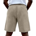 thumbnail image 3 of Domuza Corduroy Shorts for Men Casual Elastic Waist Drawstring Classic Comfortable Beach Short with Pockets Beige XL, 3 of 3