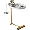 thumbnail image 3 of C Table Small Round Side Coffee Table Sofa Bedside Living Room, Modern Couch TV Tray Table, Gold Frame, Oval Wood Top Console Table, Slim End Table 24 Inch Small Space, Best Gifts (White), 3 of 14