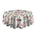 thumbnail image 5 of Pioneer Flower Floral Print Pattern Round Tablecloth 60"x60",Wrinkle Wipeable Table Cloth for Kitchen Dining Room Picnic Patio Party, 5 of 6