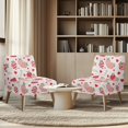 thumbnail image 4 of HELLHERO Stretch Elastic Bottom Armless Accent Chair Protector for Hotel, Stain Protection Armless Accent Chair Cover, Strawberry Pattern, 4 of 8