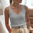 thumbnail image 7 of Sokhug Tank Top for Women's Scalloped Edge Ribbed V Neck Sleeveless Slim Fit Casual Cami Summer Tank Tops, 7 of 7