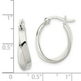 thumbnail image 2 of 925 Sterling Silver Hinged Twisted Polished Oval Hoop Earrings 20x15mm Wide Hoop Earring for Women, 2 of 2