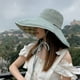 thumbnail image 1 of Nvzi Sombrero de pescador de verano para viajes, de algodón, a cuadros, colorido, plegable, reversible (azul cielo), 1 of 5