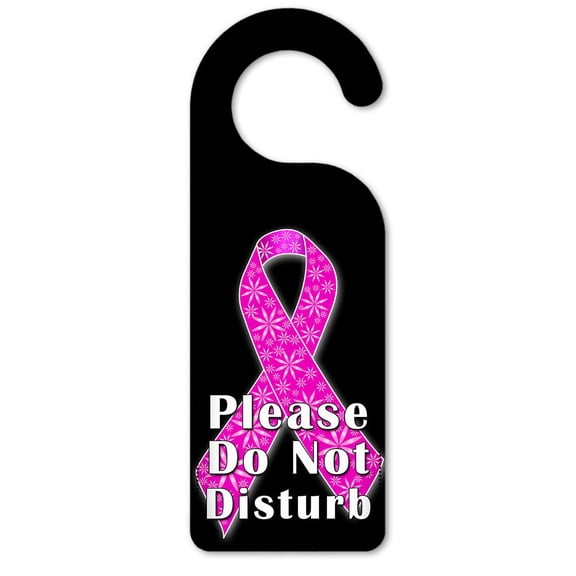 Do Not Disturb Door Knob Hanger Sign - Breast Cancer Awareness - Fancy