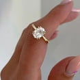 thumbnail image 2 of Jewelerix Oval Cut Moissanite Engagement Ring for Women, 14K Vermeil Yellow Gold Solitaire Ring, Minimalist Promise Wedding Ring, 2 of 6