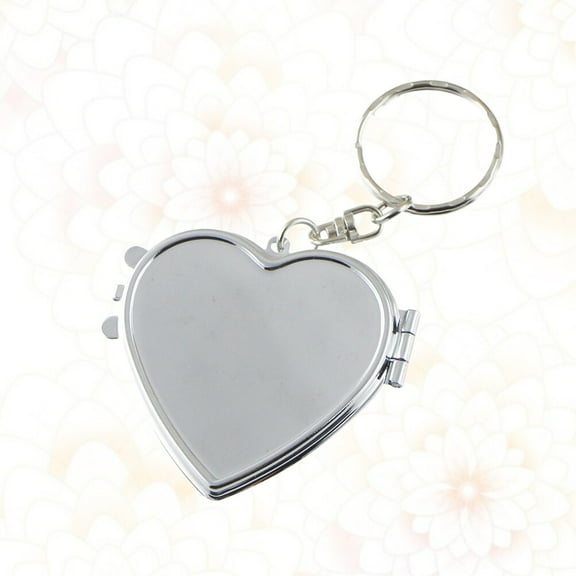 Masteelf  Compact Keychain Mirror Portable Travel Makeup Handheld Mirrors Pocket Silver