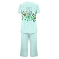 thumbnail image 4 of Aqestyerly Ensemble de Pyjama, Ensemble de Pyjama Décontracté pour Femmes avec Blouse à Manches Courtes et Col Rond et Pantalon Confortable/vert Menthe(m), 4 of 5