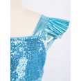 thumbnail image 5 of Choomomo Sequin Flutter Sleeve Dance Crop Top for Girls Square Neck Sparkly Dance Top for Stage Show & Recital Light Blue 12, 5 of 7