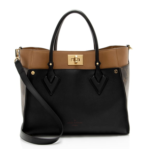 Pre-Owned Louis Vuitton Calfskin Monogram Canvas On My Side MM Tote