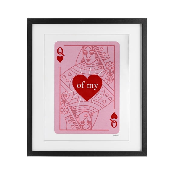 Queen Of My Heart Black Framed Print Under Glass, design by Amanda Greenwood