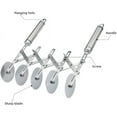 thumbnail image 5 of Bueautybox 5 Wheel Pastry Cutter Stainless Pizza Slicer Multi-Round Dough Cutter Roller Cookie Pastry Knife Divider with Handle, 5 of 7