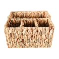 thumbnail image 3 of Woven Basket,Handwoven Rattan 4 Compartments Toiletries Basket,Grass Rattan Serving Organizer Pastoral Style,Table Rattan Woven Storage Basket Restaurant,Handmade Fruit Platter for Kitchen, 3 of 9