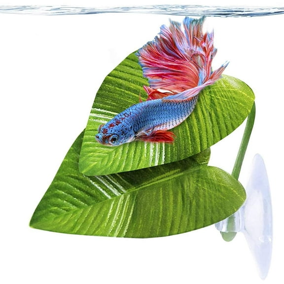 Walbest Betta Leaf Hammocks, Twin-Leaf Design, Must Have for Your Betta, Ideal for Bubble Nests, Twin Leaves for Shy, Curious or Ninja Bettas