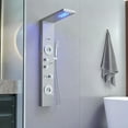 thumbnail image 2 of 4-Jet Rainfall Shower Panel System with Rainfall Waterfall Shower Head and Shower Wand With LED light in chrome Nickel, 2 of 14