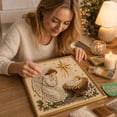 thumbnail image 4 of MYUNNIL Christmas Nativity Scene Diamond Painting Kit, 8 x 8" Vintage Sparkling Religious Diamond Paint Crafts, Handmade Seasonal Home Decoration for Wall Decor & Gift for Beginner, 4 of 5
