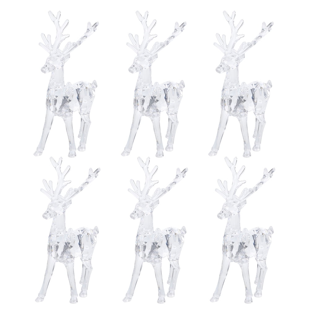 EXHUMKY Transparent Acrylic Reindeer Ornaments for Christmas Tree Decoration, Festive Home Decor and Craft Supplies