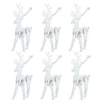 CIMAXIC 6pcs Elk Statues Transparent Acrylic Hanging Decorations For Christmas Celebrations