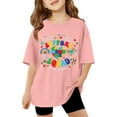 thumbnail image 2 of ibiyuan Autism Awareness Shirt Kid-Autism Acceptance Shirt Toddler Puzzle Short Sleeve Boy Heart Bow Tee Tops Girl,Pink, 2 of 9