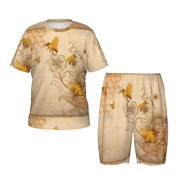 Fotbe Pijama Estampada de 2 Piezas para Niños – Ropa de Dormir de Manga Corta Cómoda para Niños y Niñas, Camiseta y Shorts de Algodón-Small